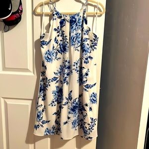 White and blue dress